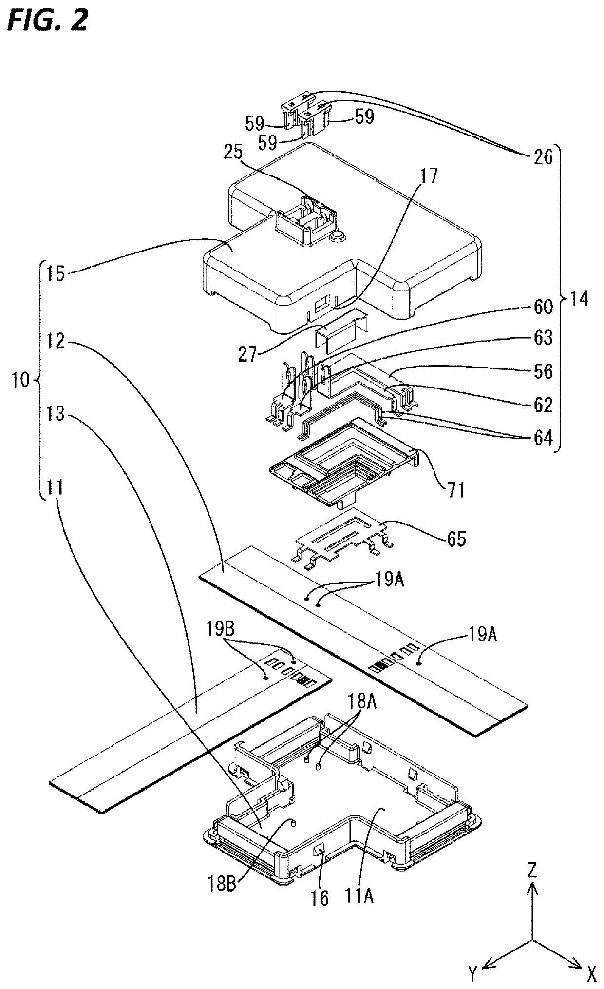 Structure for connecting flexible flat cables