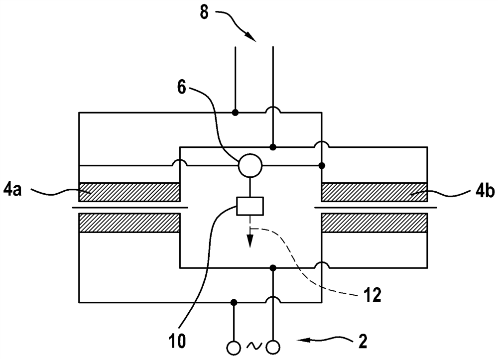 Device and method for switching alternating current