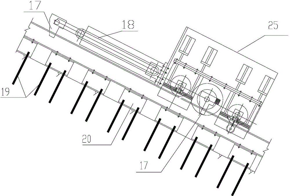 Reversal rail hydraulic climbing form for concrete pouring of high and steep slope