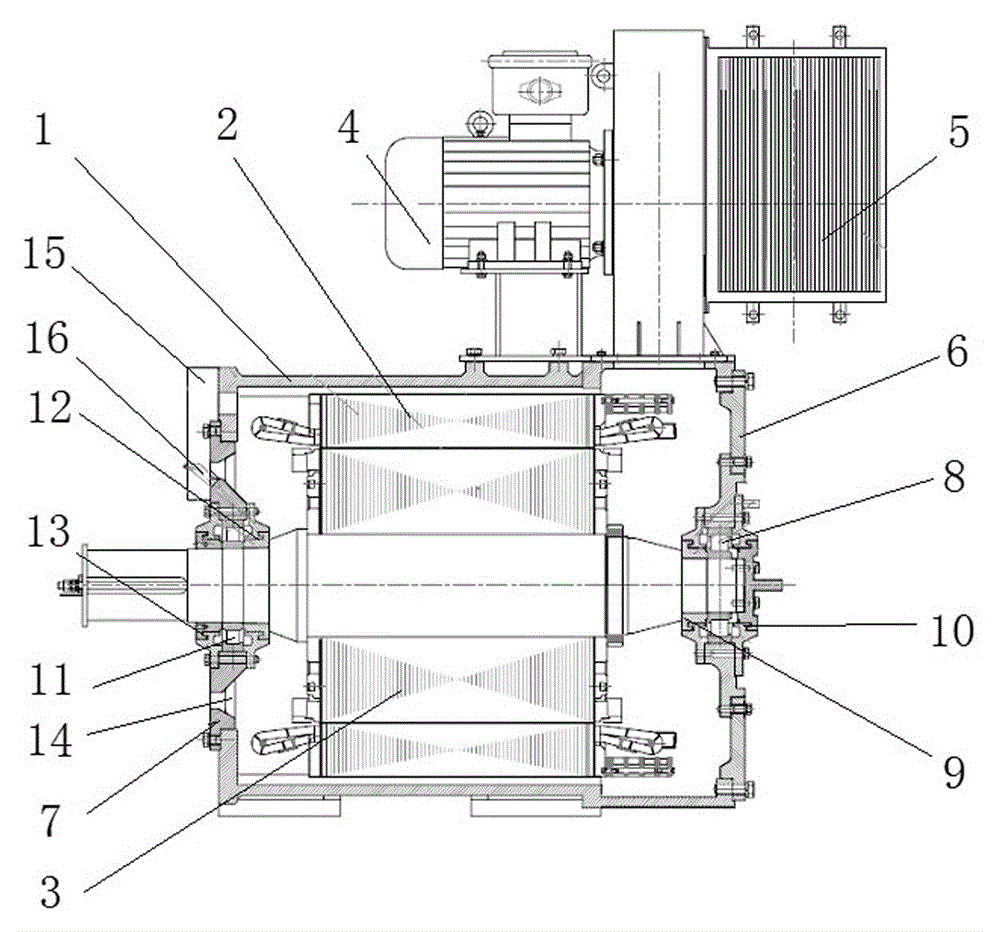 Safety-increasing explosion-proof type variable-frequency adjustable-speed asynchronous motor for petroleum drilling winch