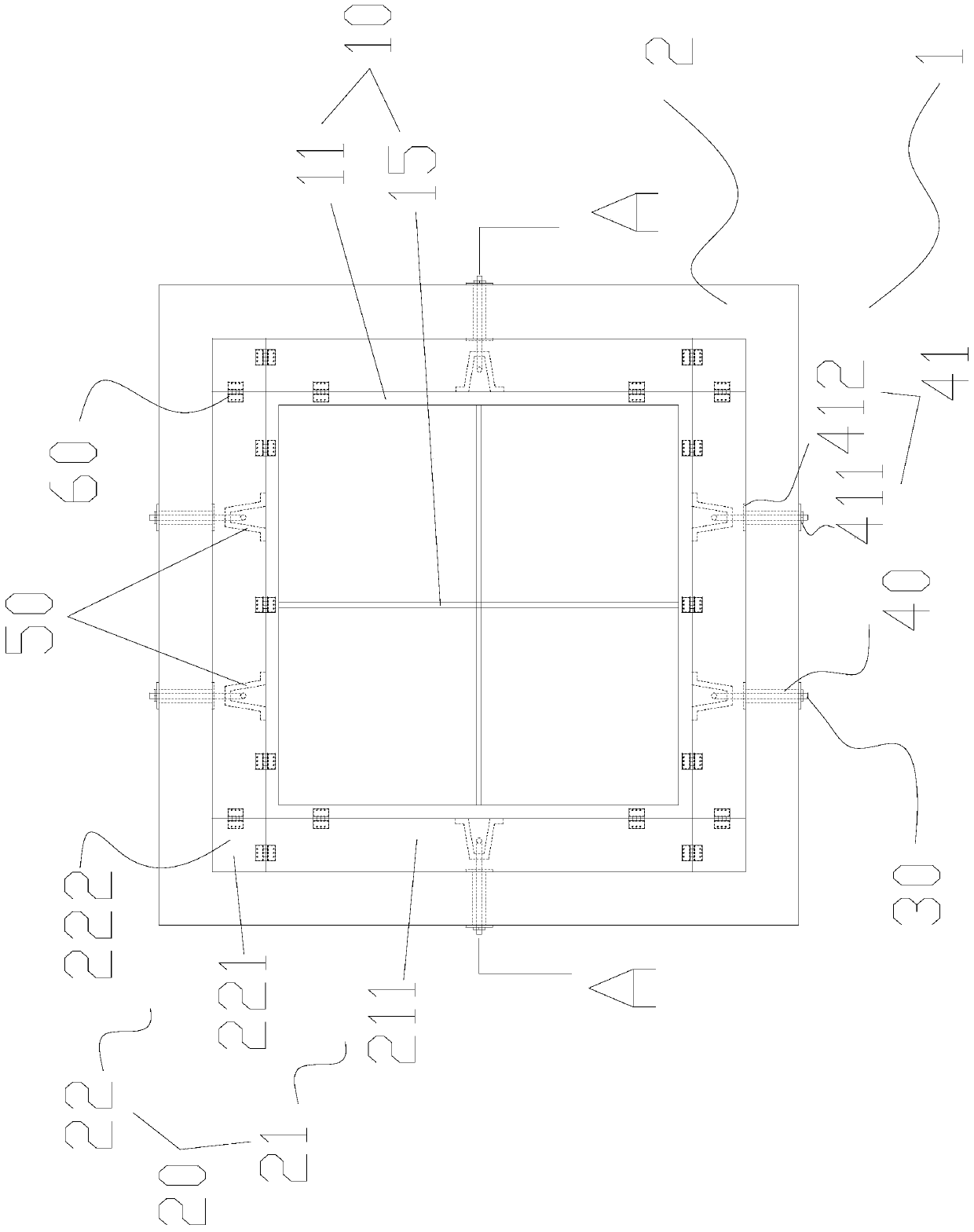 Construction and protection integrated device for elevator shaft