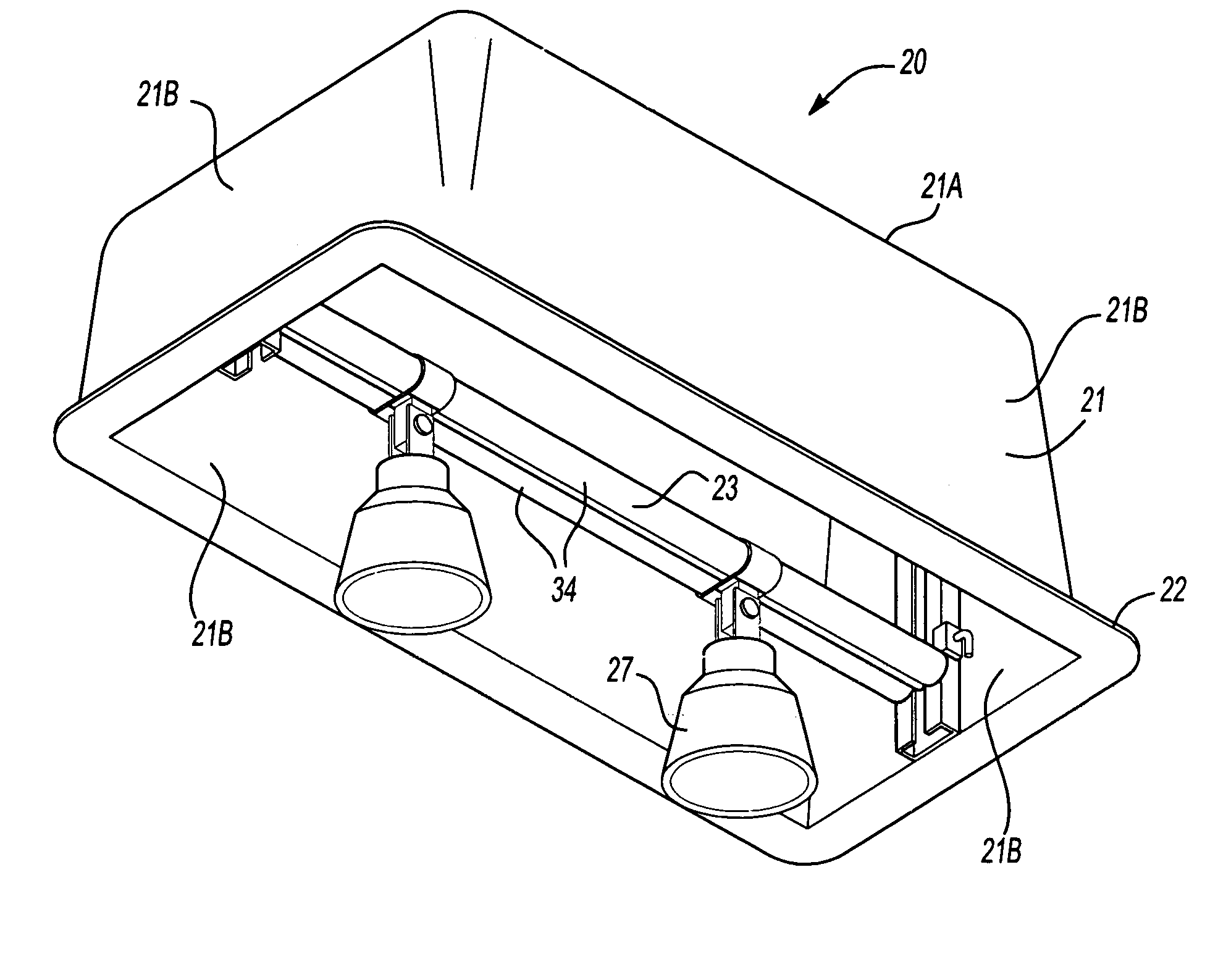 Recessed adjustable low voltage track lighting