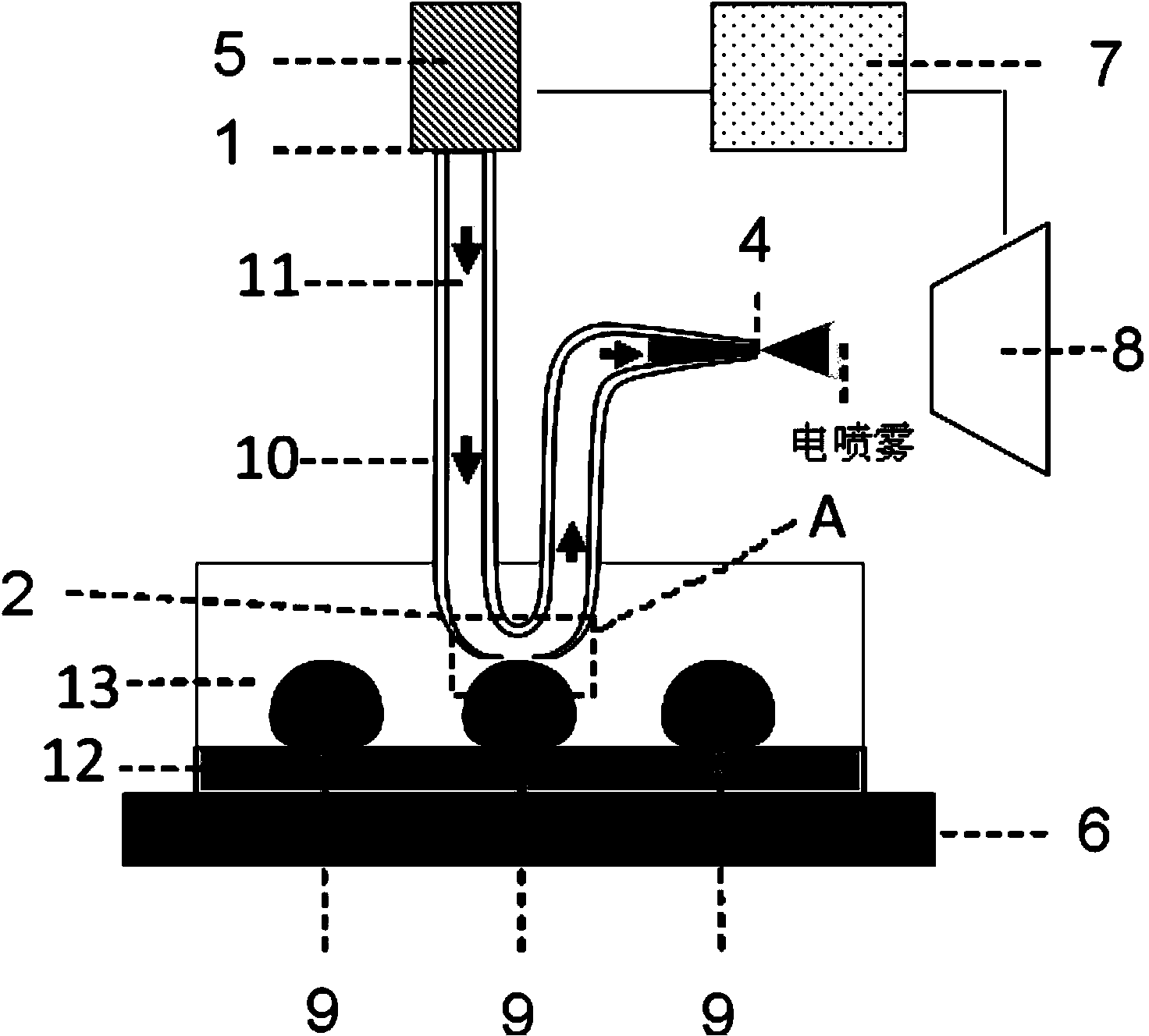 Capillary needle, and electro-spray ionization mass spectrometry analytical apparatus and method