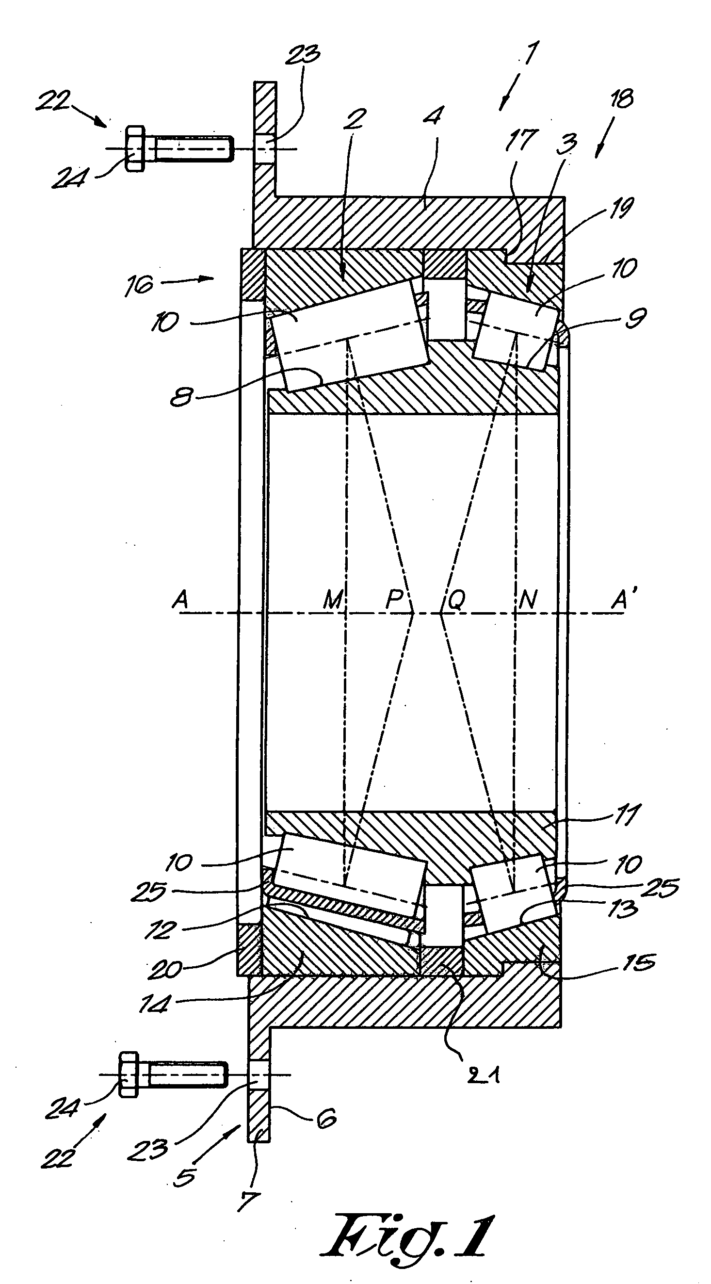 Bearing and method whereby such a bearing can be applied