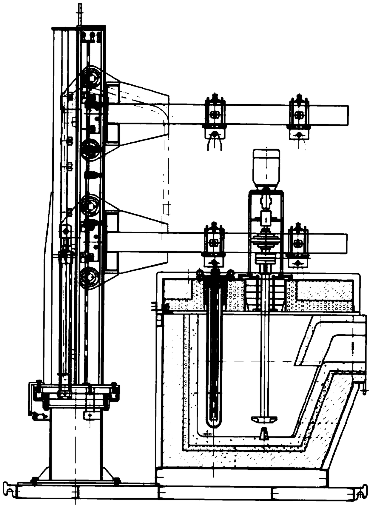 Airlock device of aluminum melt degasification tank and degasification tank