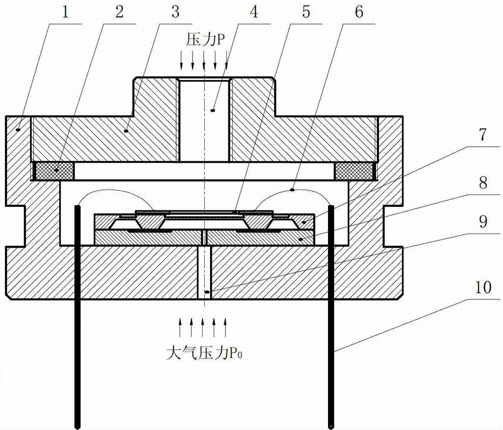 Silicon substrate double-paddle structure quartz beam resonant micro pressure sensor