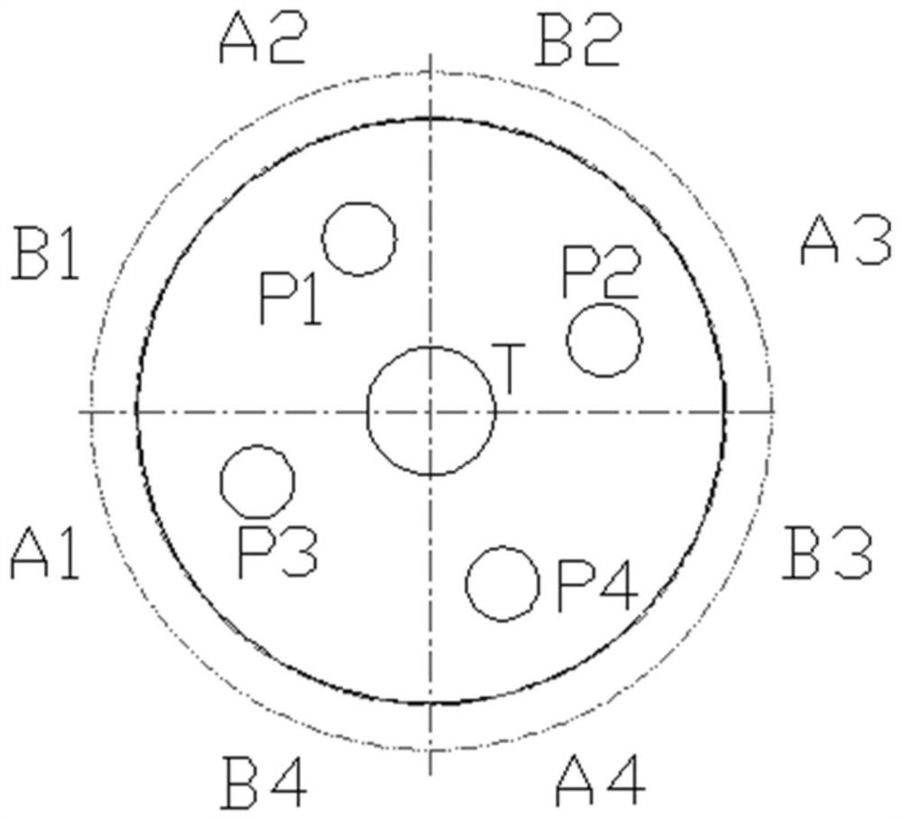 A synchronous action shaft distribution proportional reversing multi-way valve