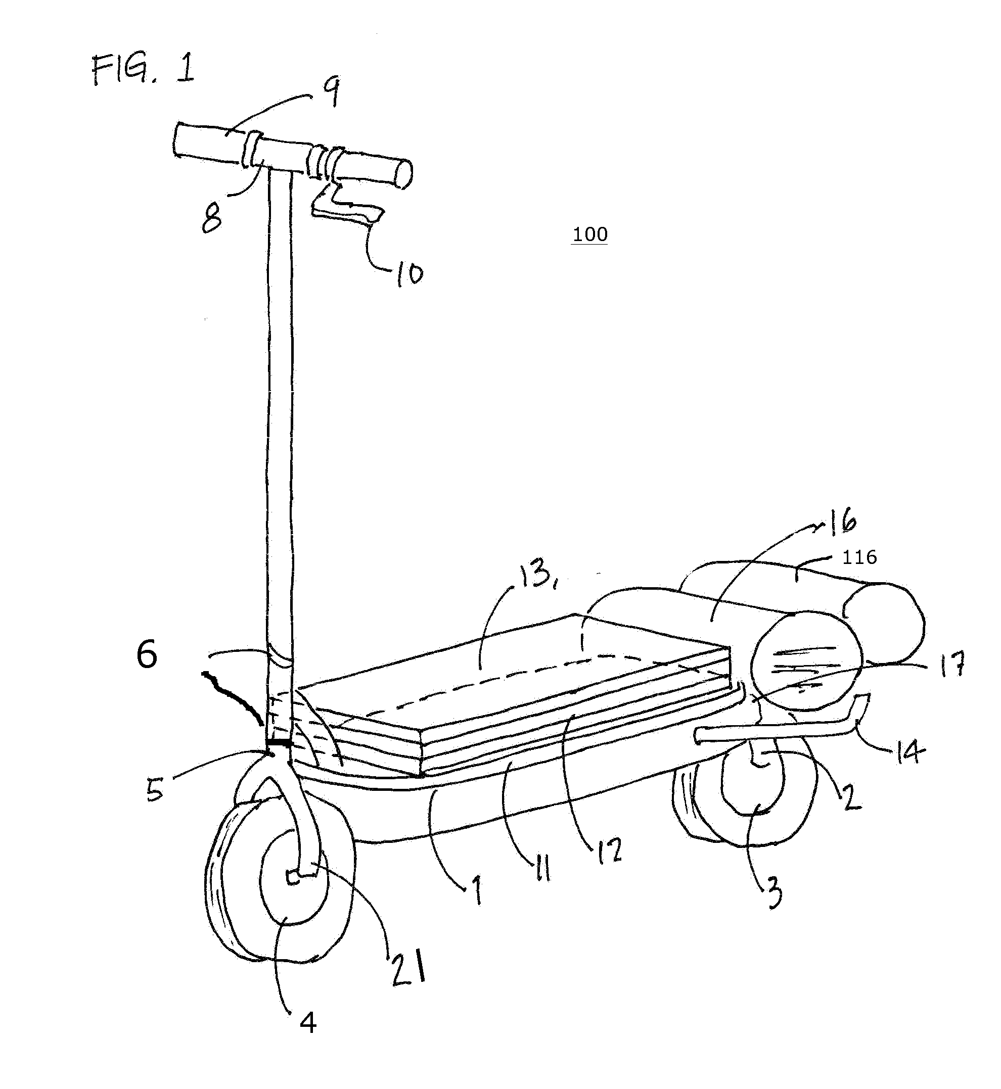 Solar electric scooter with removable battery module