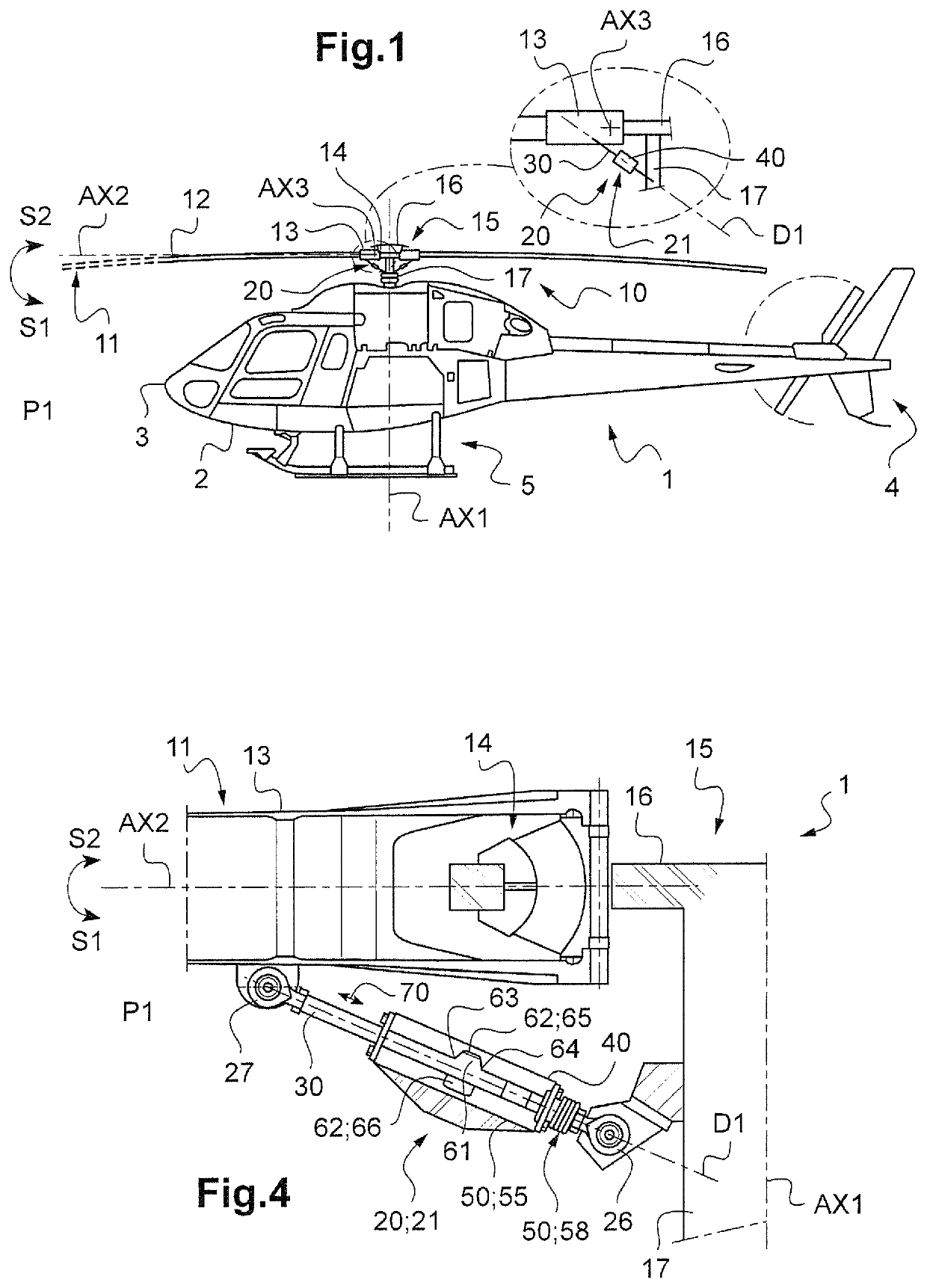 Flapping abutment mechanism for a lift assembly, a rotorcraft rotor including the abutment mechanism, and a rotorcraft