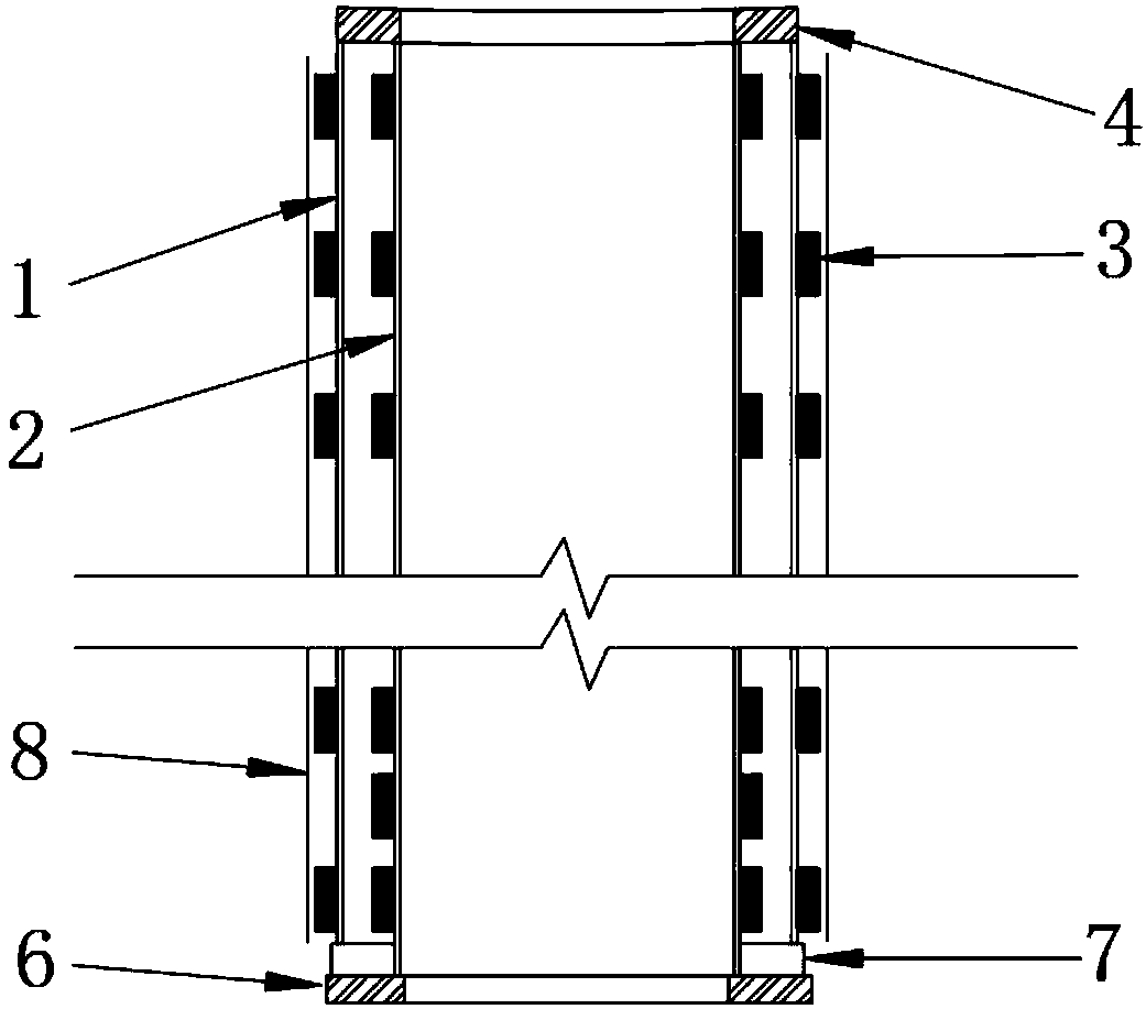 Device for detecting inner and outer rubbing resistance of steel pipe piles