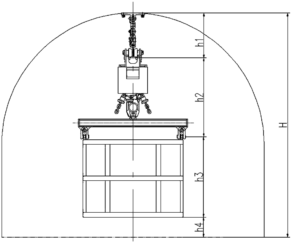 Endless rope traction monorail crane system