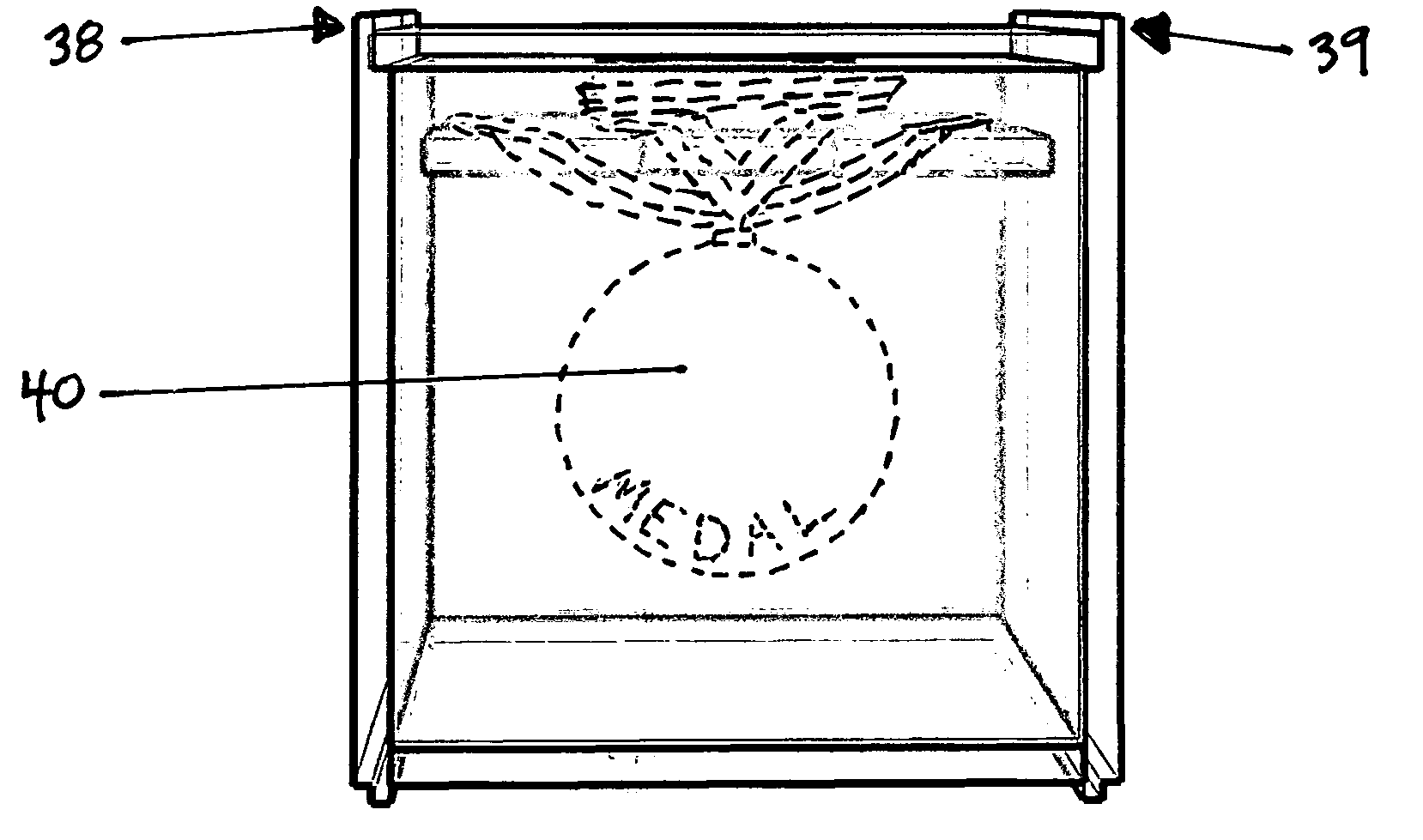 Display case for ribbon suspended medal(s)