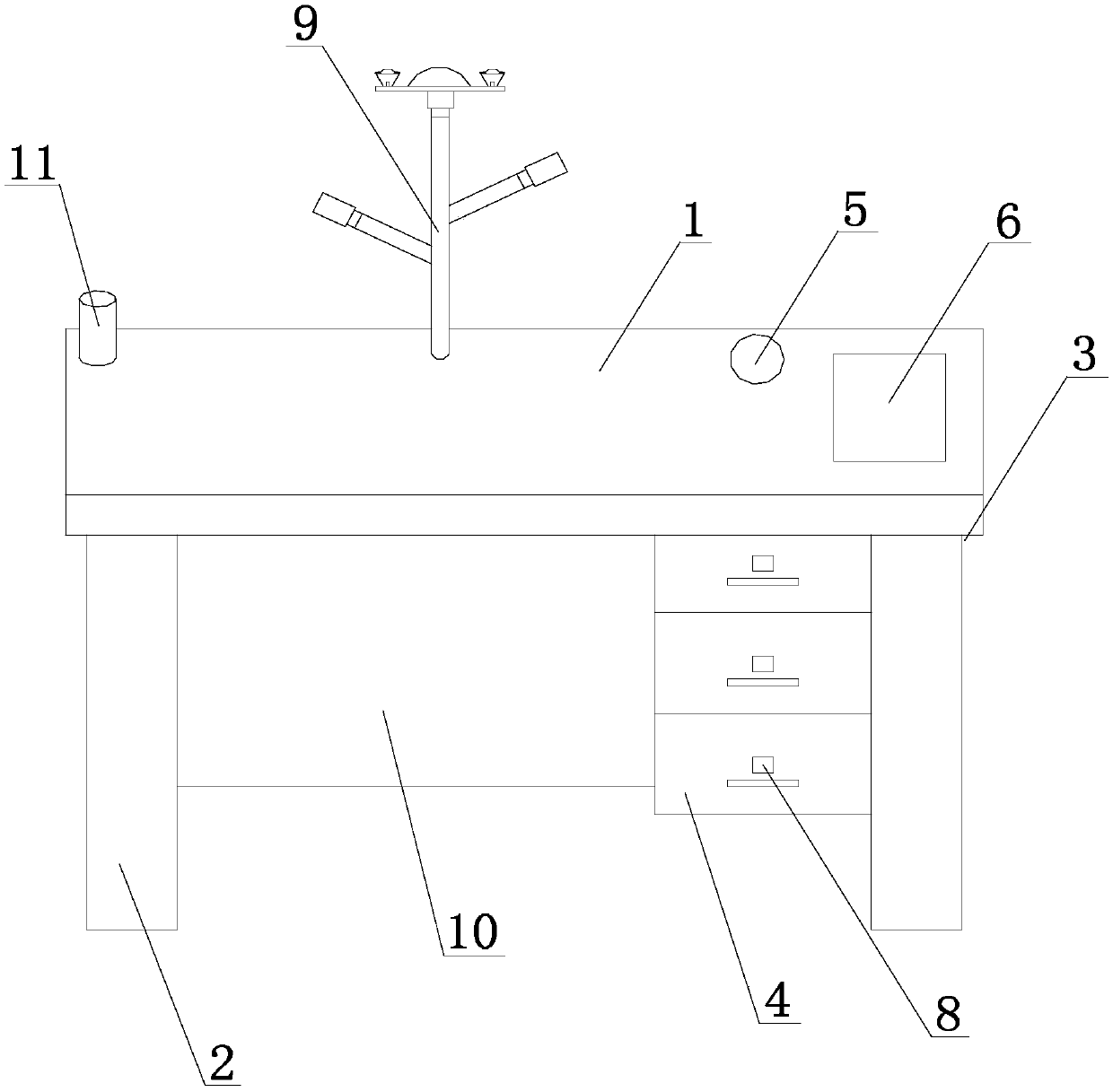 Energy-saving office table based on table lamp