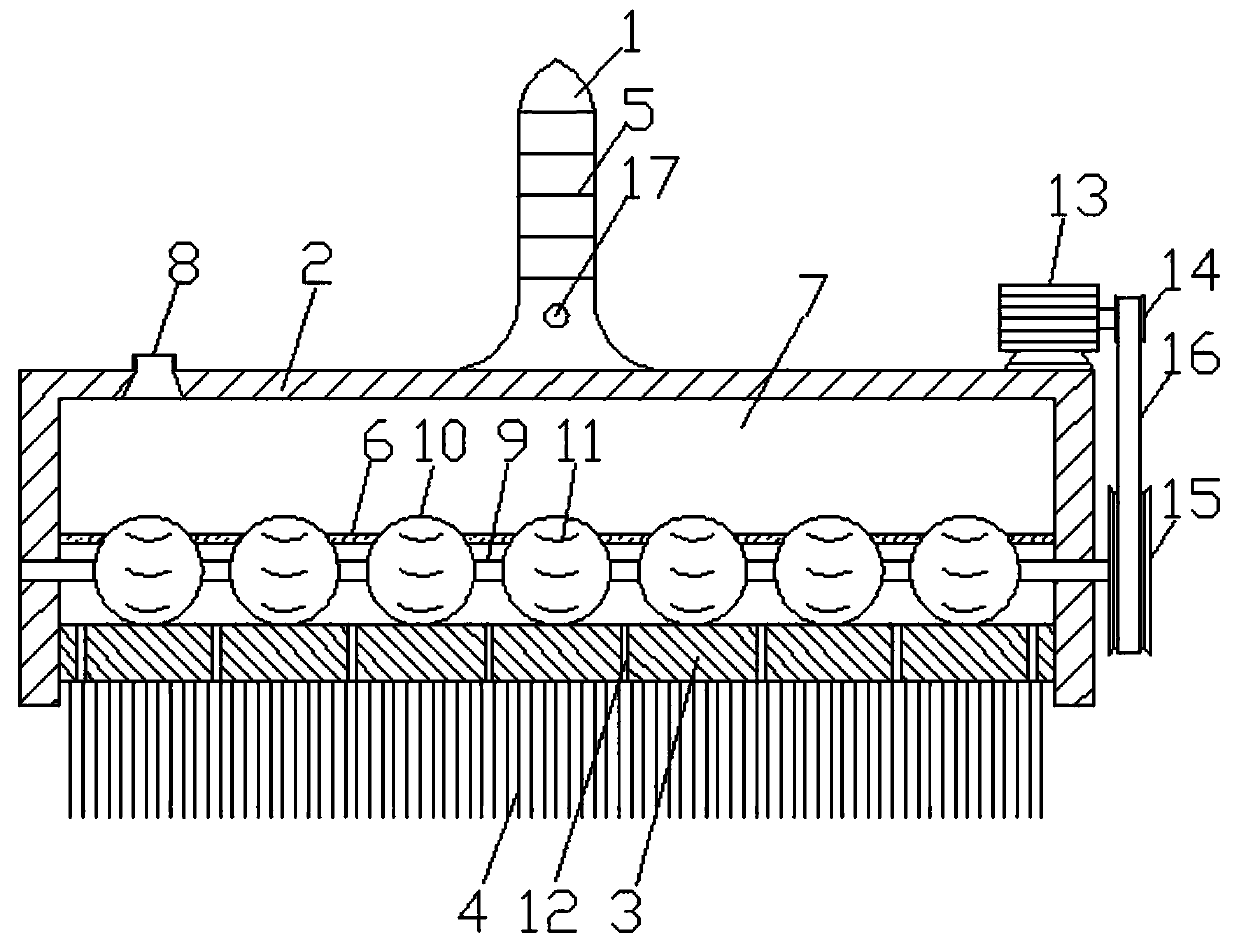 Hair brush with liquid storage and automatic liquid discharge functions