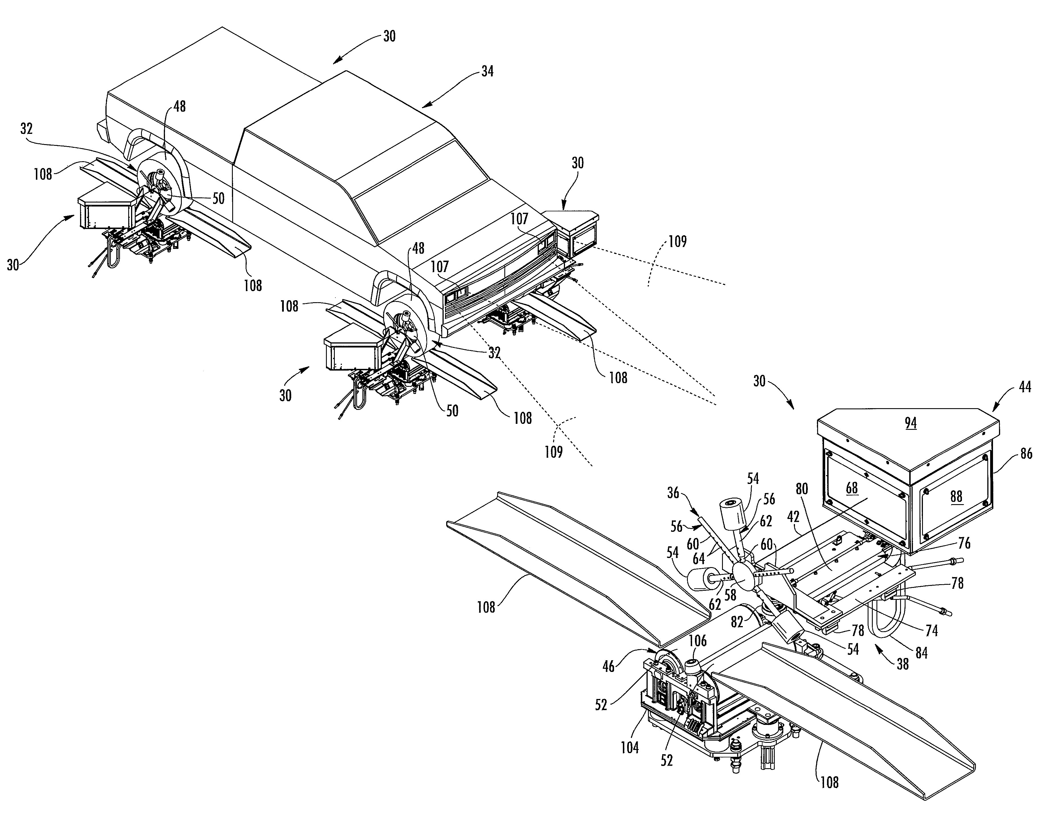 Apparatus and method for determining the orientation of an object such as vehicle wheel alignment