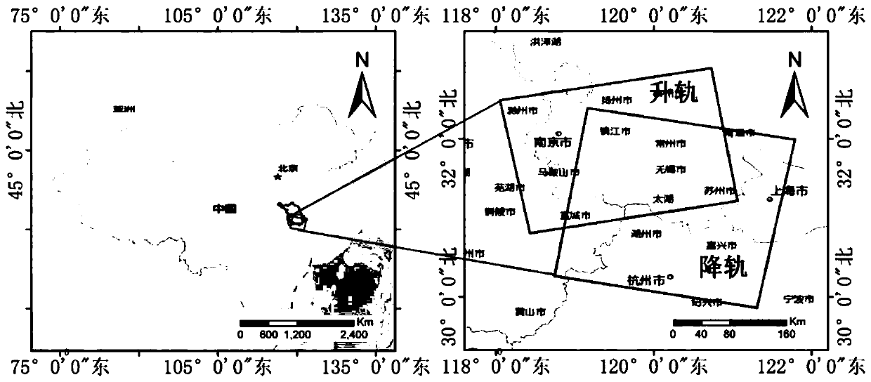 Satellite-borne radar wide-area surface two-dimensional deformation field monitoring method and device