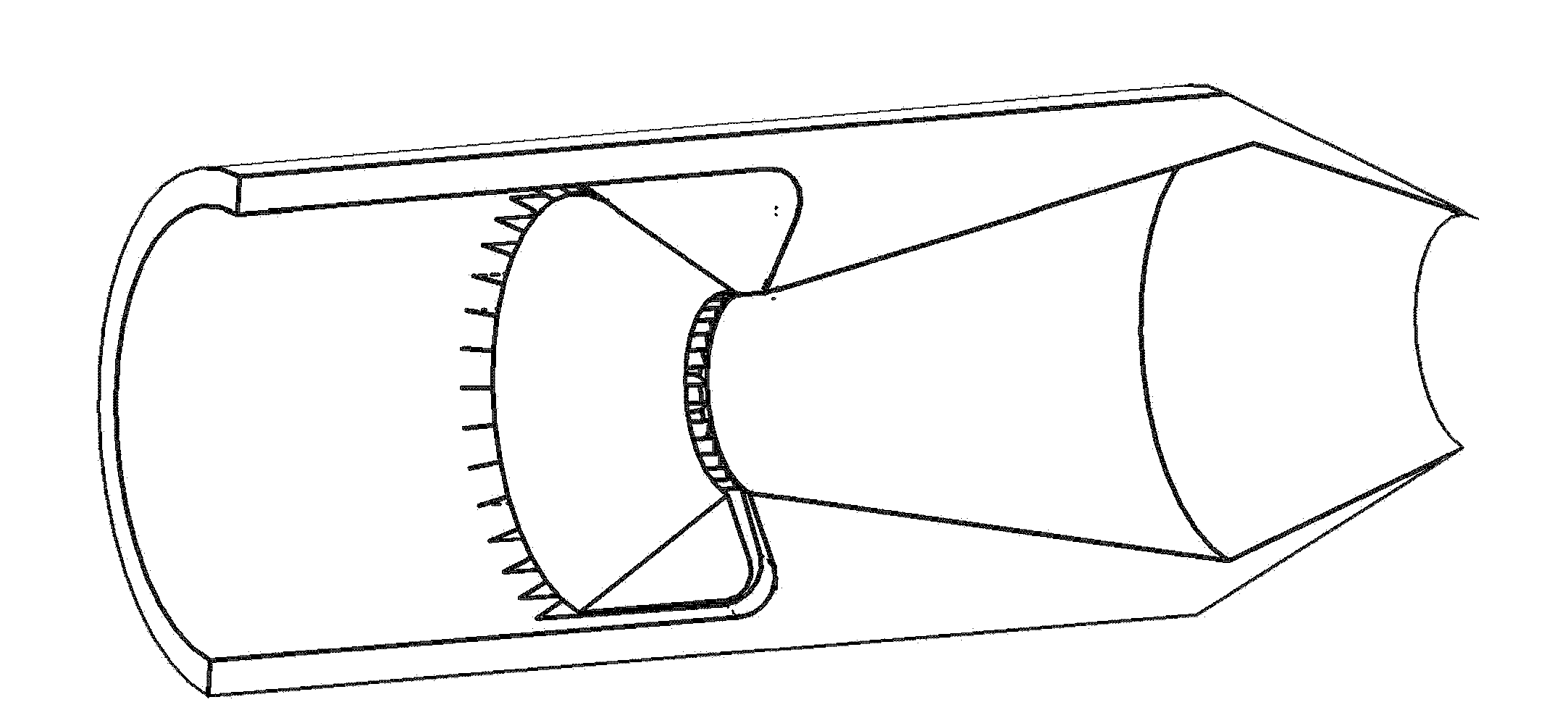 Bypass type double-throat passive vectoring sprayer nozzle