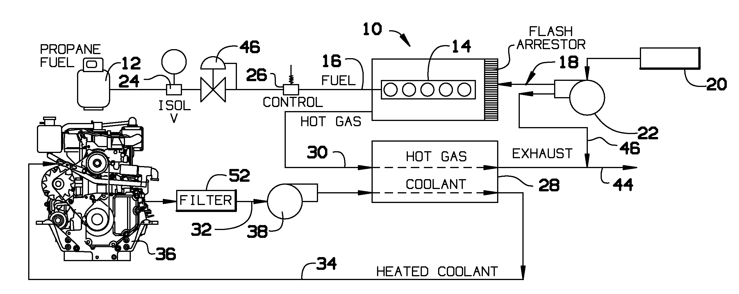 Portable engine preheater fired by propane