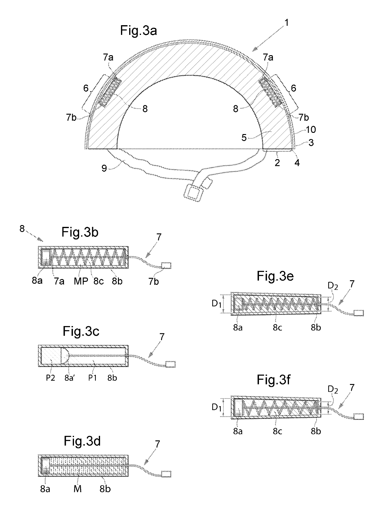 Connecting arrangement and helmet comprising such a connecting arrangement