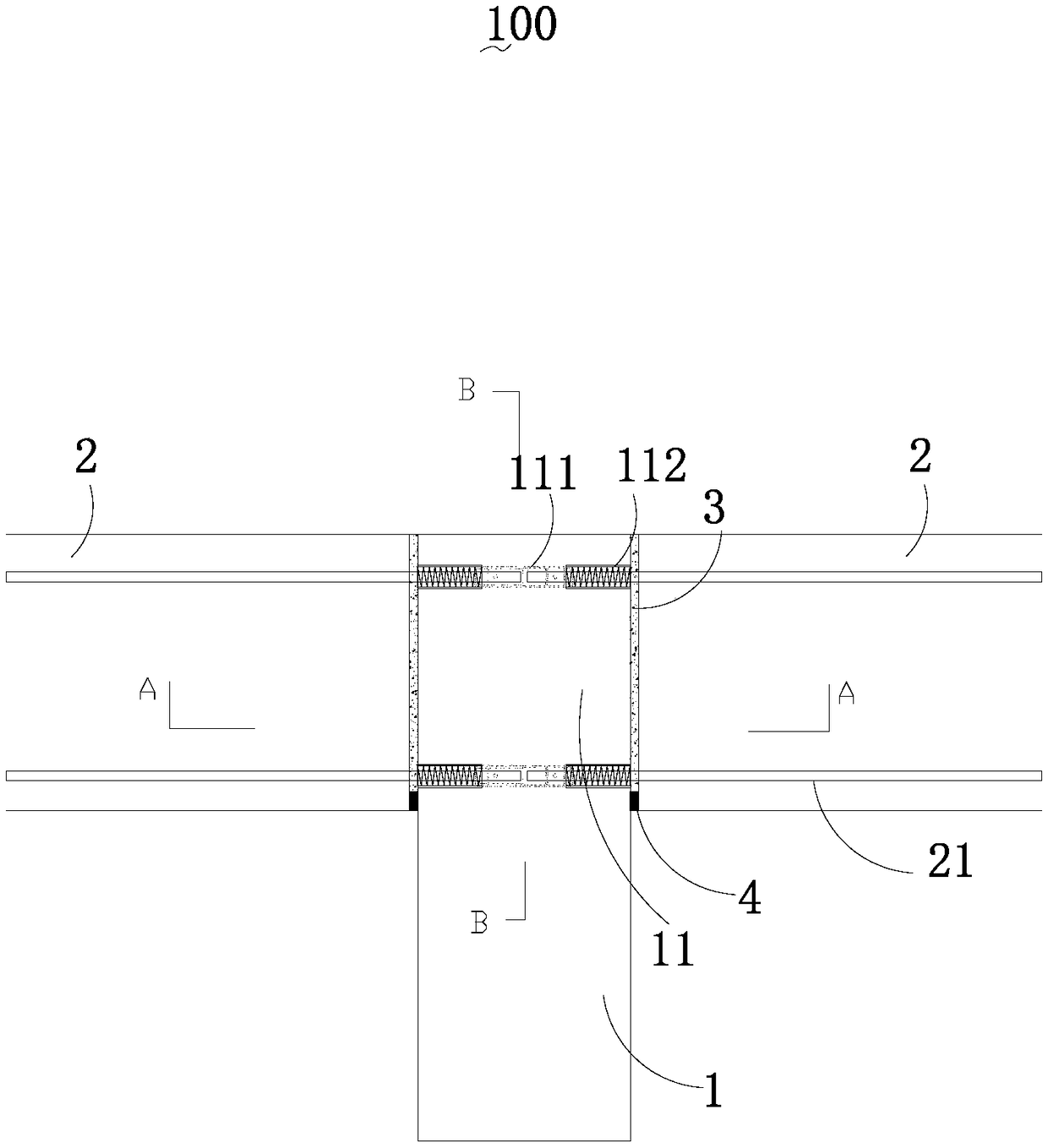 Connecting joint of prefabricated beam and columns