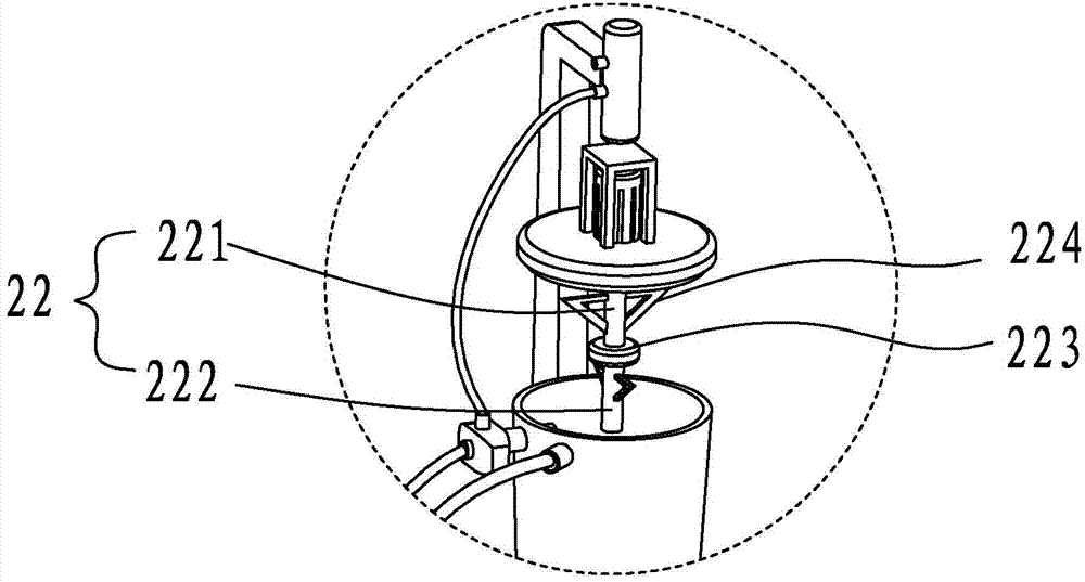 Discharging opening structure of vacuum stirring barrel