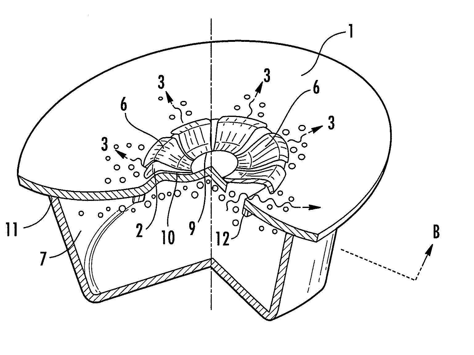 Cooking vessel top to prevent boil over of liquids