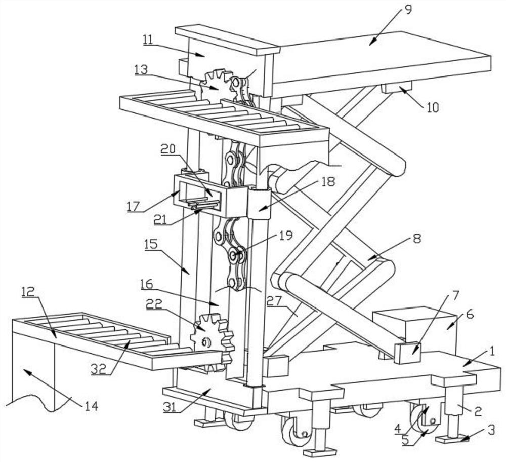 Building construction hydraulic climbing scaffold