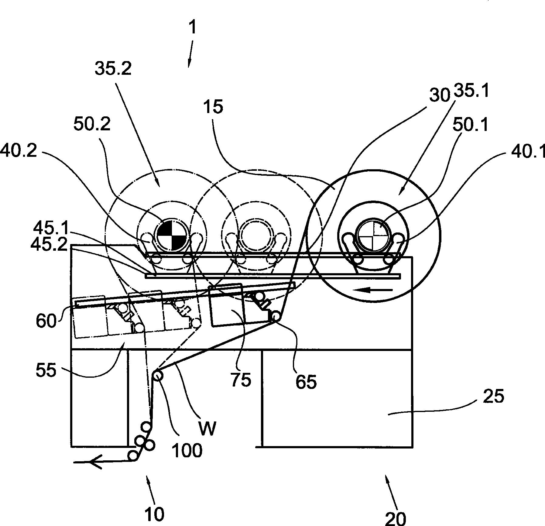 Method for longitudinally slitting fibrous web using longitudinal splitting machine