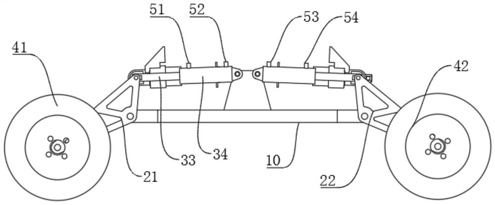 Adaptive suspension chassis frame, adaptive chassis and vehicle