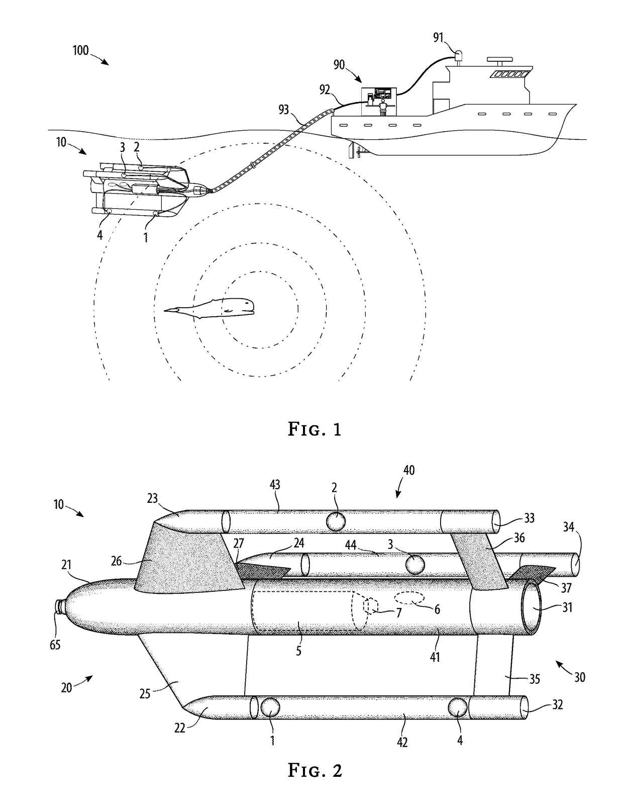 Ship-towed hydrophone volumetric array system apparatus