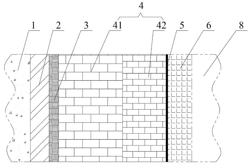 Sidewall structure of roasting furnace