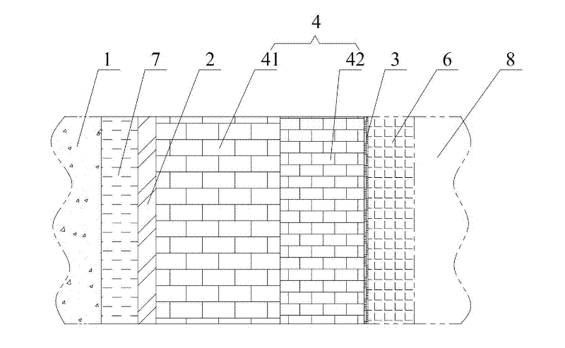 Sidewall structure of roasting furnace