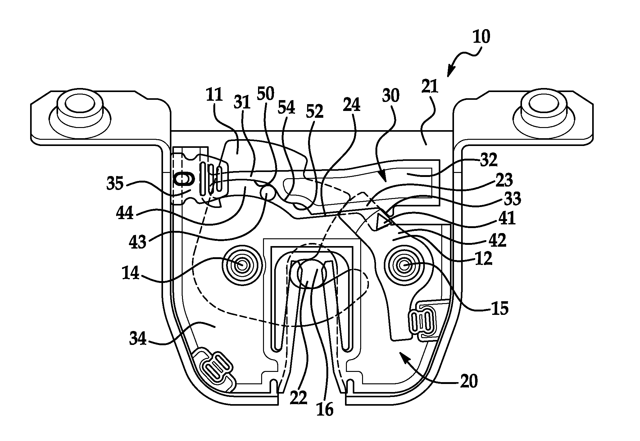 Hold open lever integrated to latch housing