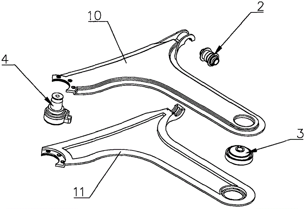 Carbon fiber composite McPherson suspension control arm and preparation method thereof