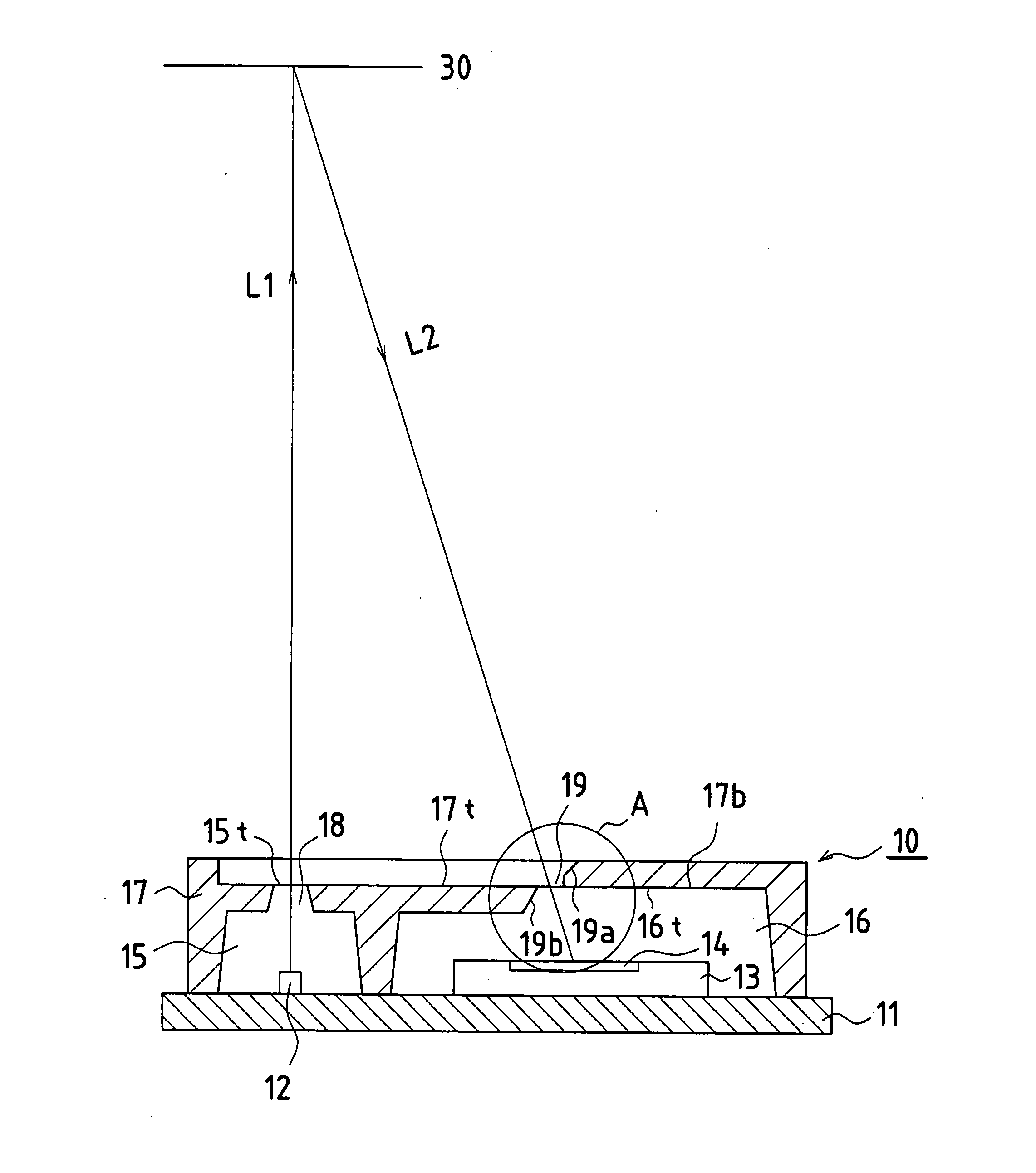 Range-finding sensor, and electronic device equipped with range-finding sensor