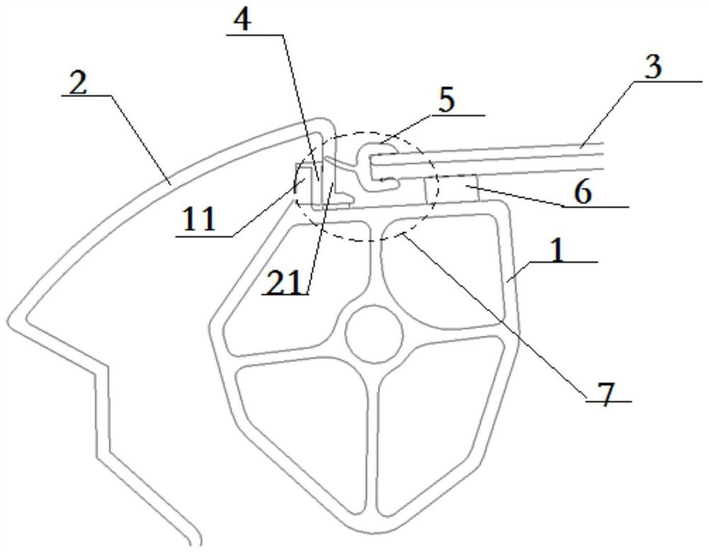 Top edge beam structure of fuel cell hydrogen energy automobile