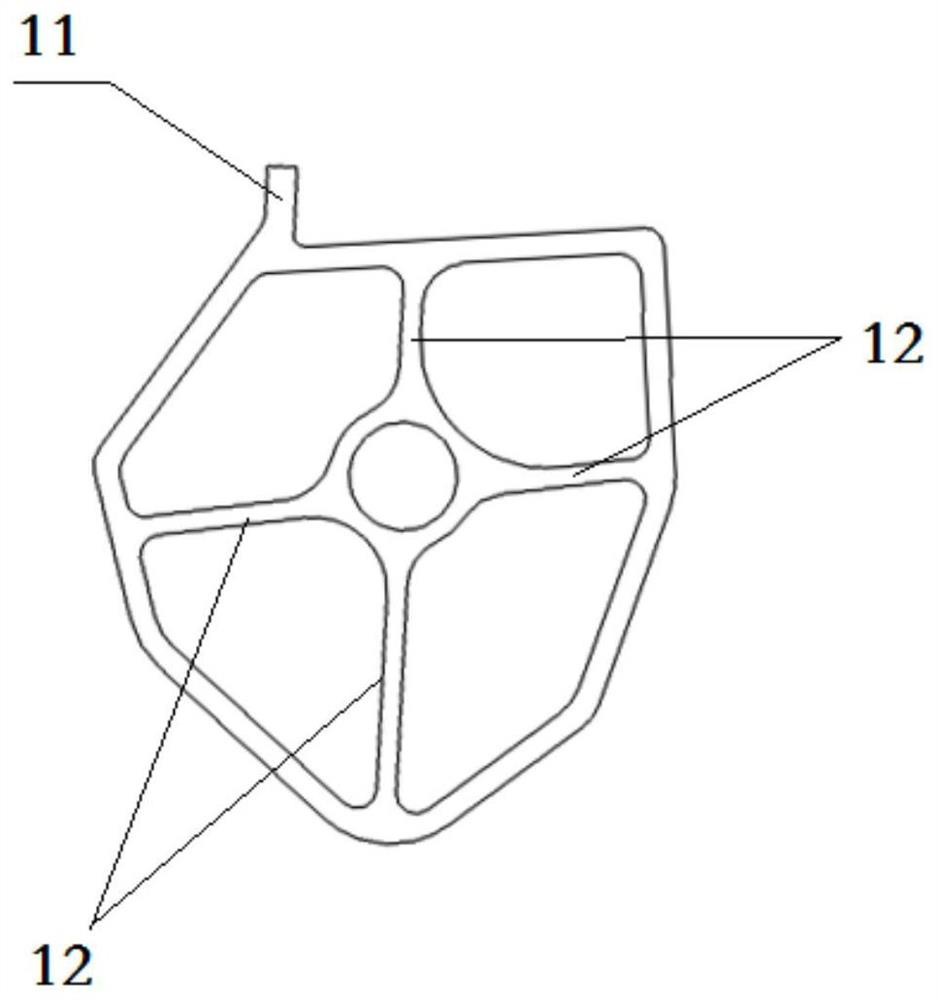 Top edge beam structure of fuel cell hydrogen energy automobile