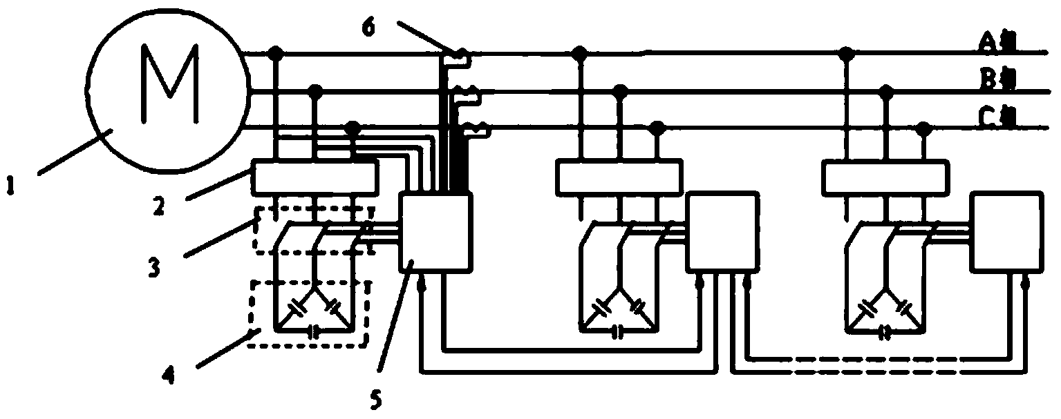 Reactive in-place intelligent compensation device for three-phase asynchronous motor