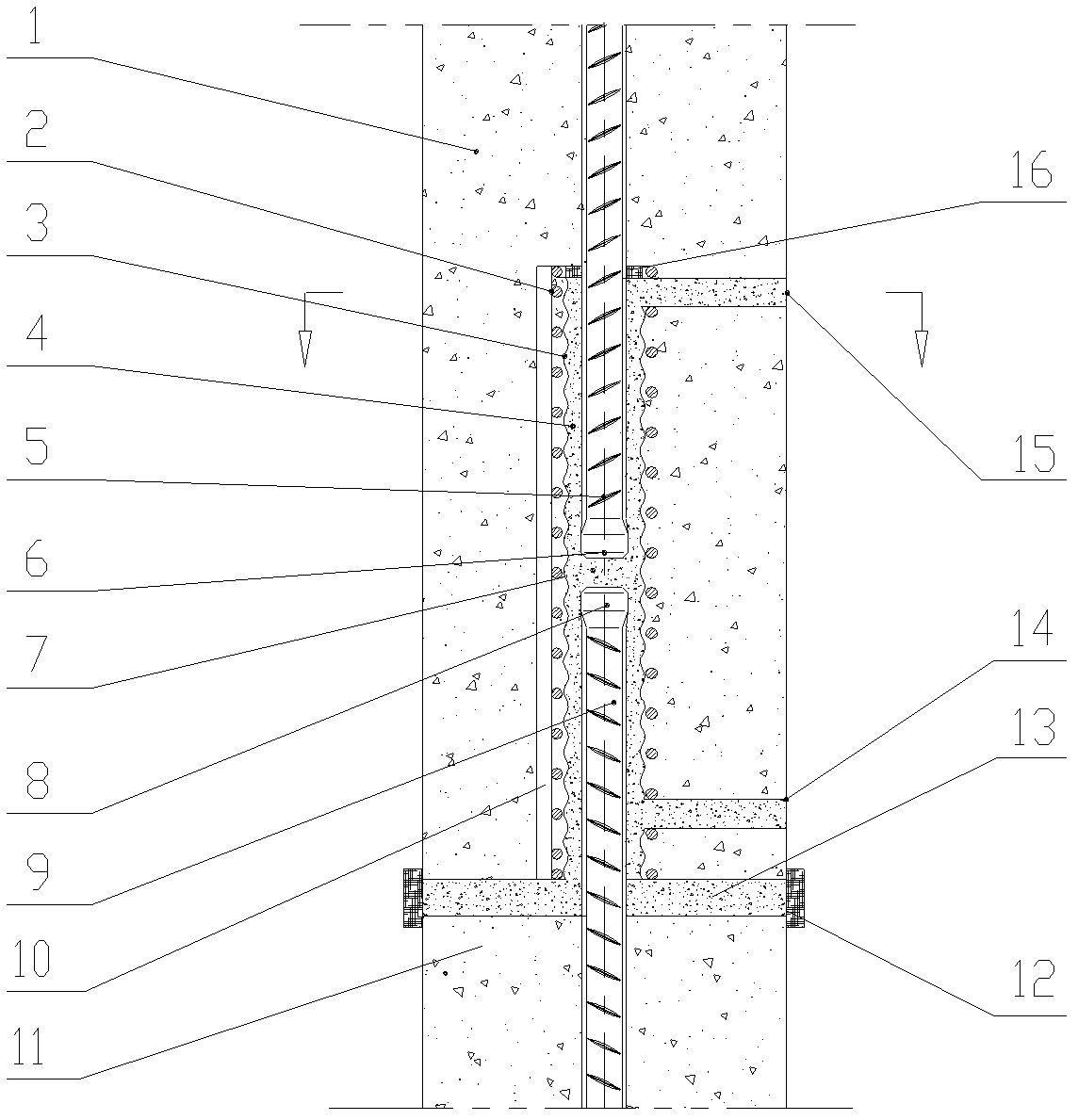 Moisture permeation and water proofing Cement grouting steel bar connecting structure of precast concrete unit