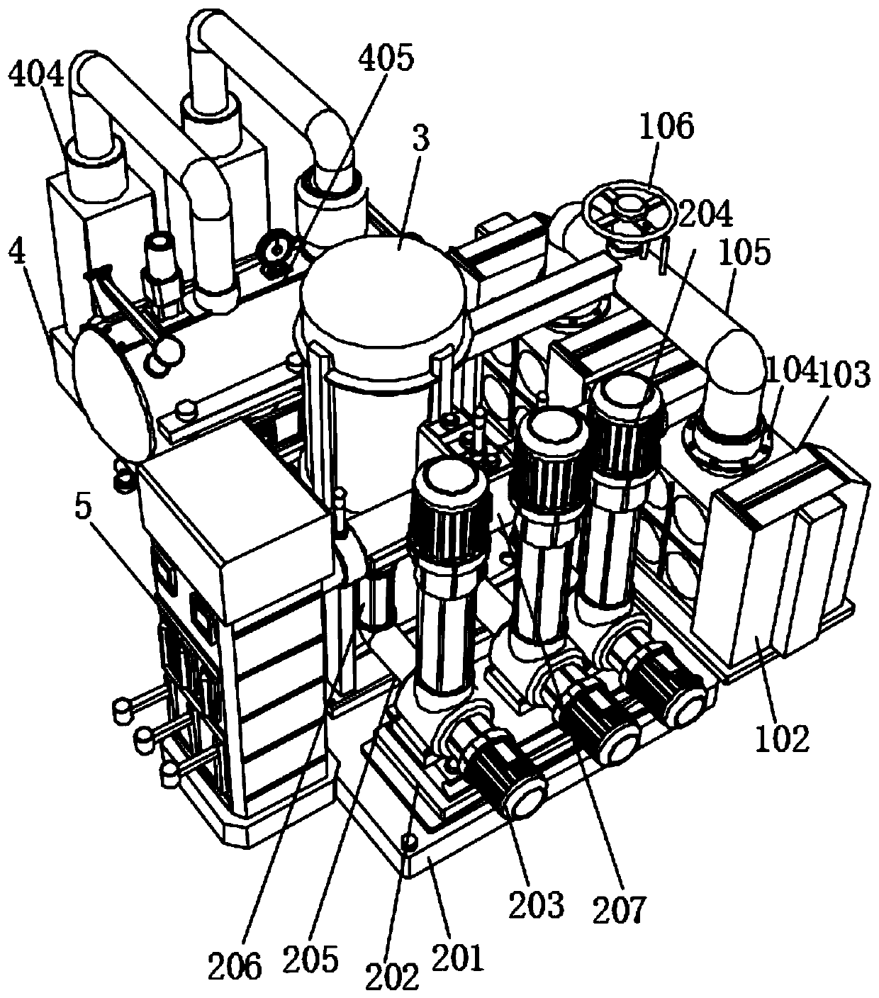 Municipal full-automatic negative-pressure-free water supply equipment convenient to overhaul