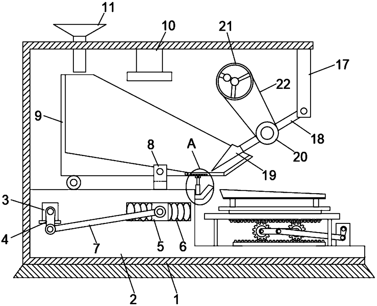 Tea leaf drying and screening device for tea leaf processing plants