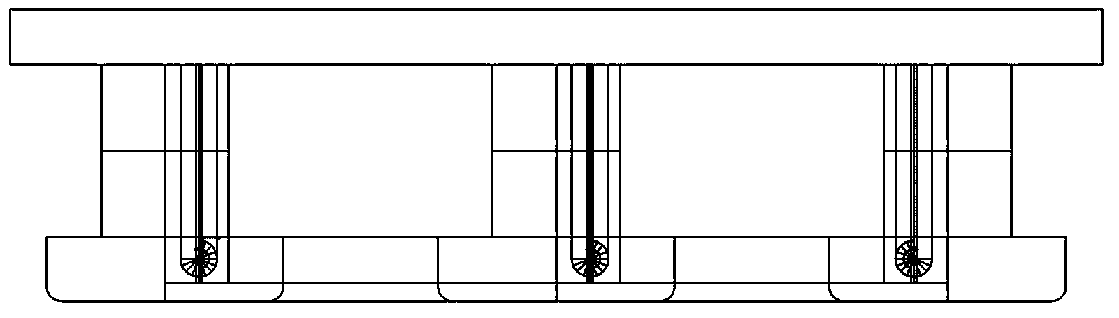 Semi-submersible platform with horizontally downward floating body