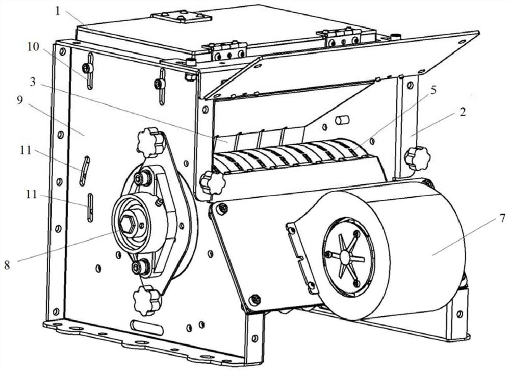 Self-disturbance small-particle-size dual-purpose mechanical and pneumatic combined type collecting and discharging device