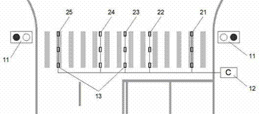 System and method for controlling ground-guidance type pedestrian street-crossing auxiliary signal