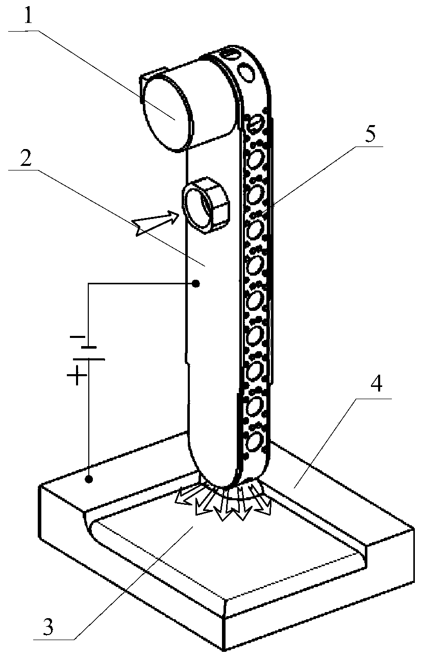 Internal injection liquid electrolytic crawler grinding composite machining tool cathode and method