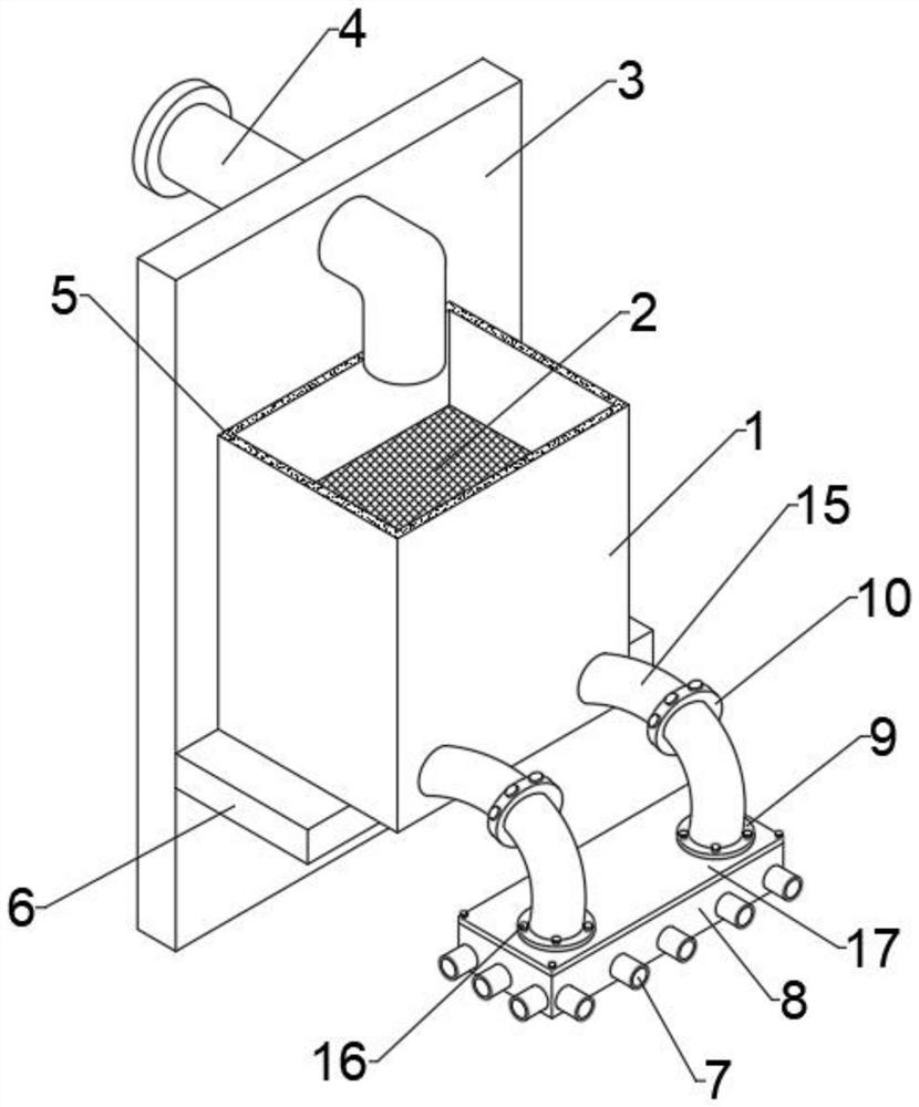 Full-section efficient dust flushing device for watering cart