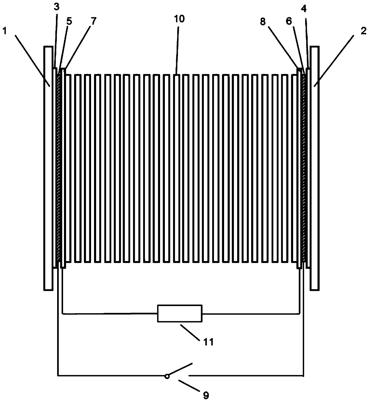 Low-temperature starting device and method for fuel cell system