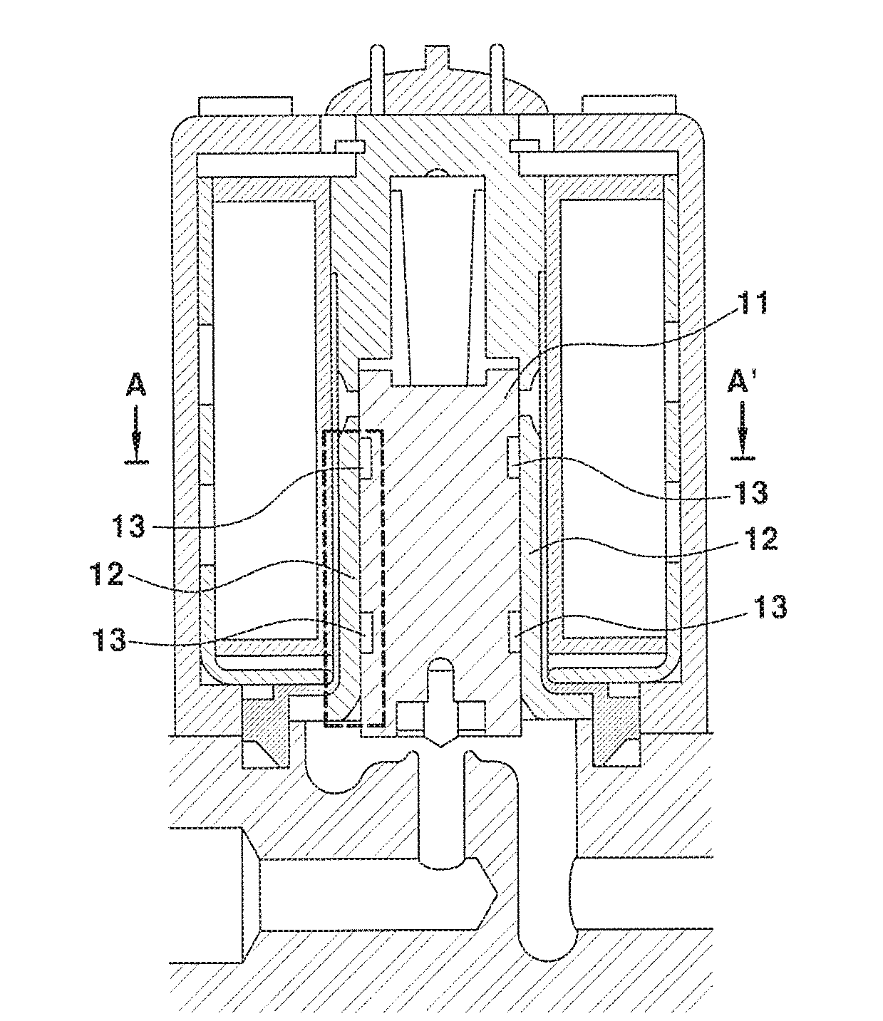 Structure for preventing vibration of solenoid valve