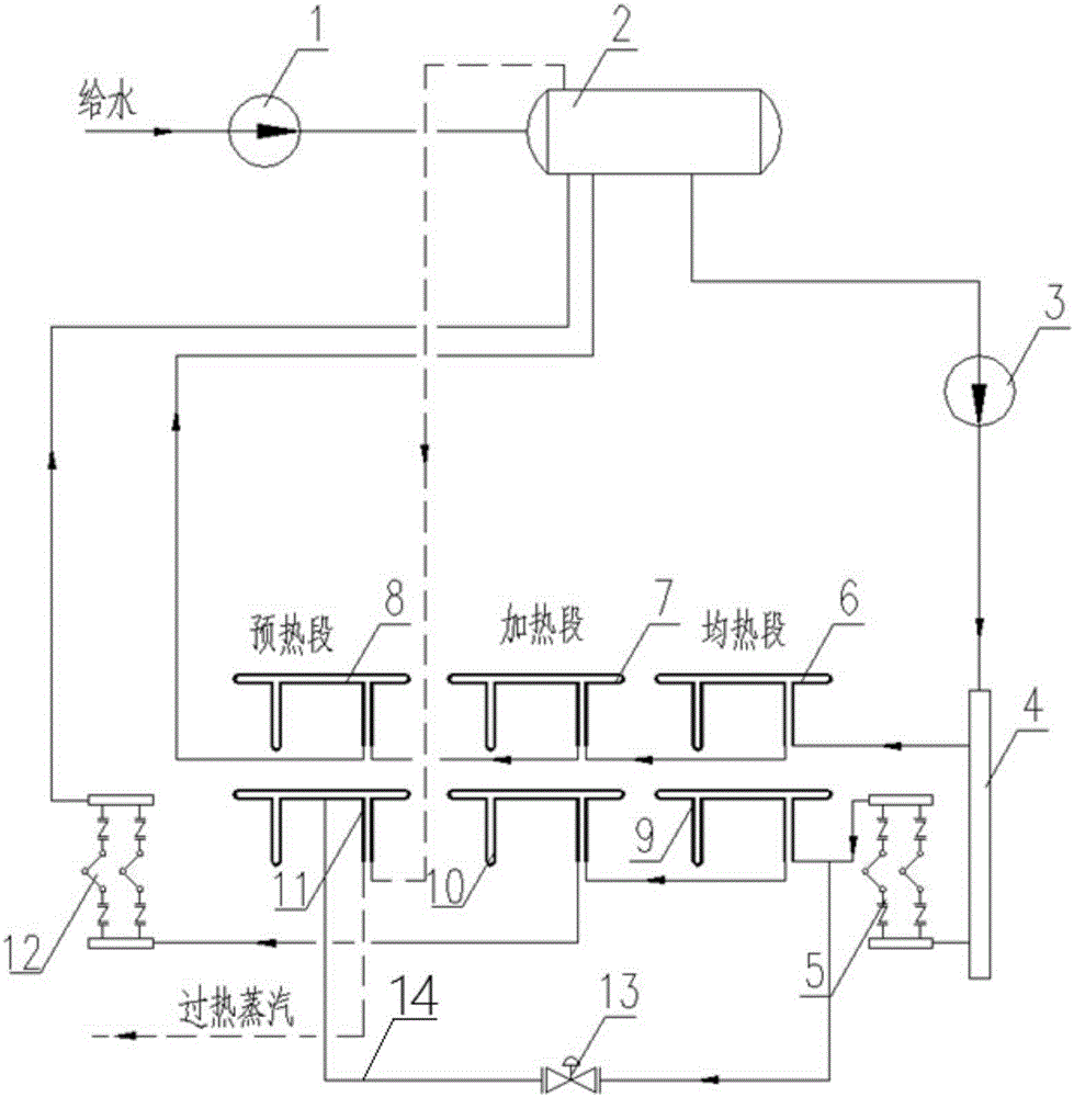 Stepping type heating furnace vaporization cooling device capable of generating superheated steam