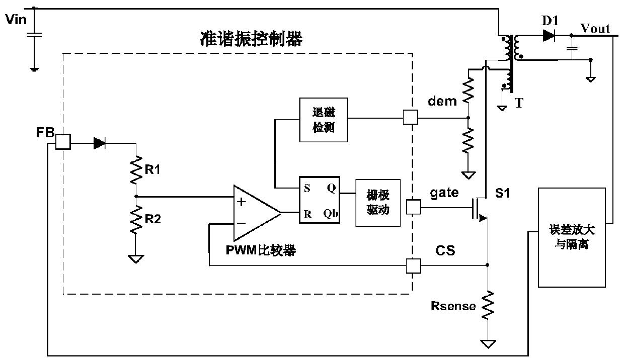 Quasi-resonant flyback switching power supply system